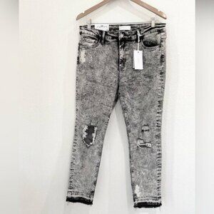 New Vervet Mid Rise Distressed Jeans Skinny Moto Grunge Stretch Women's